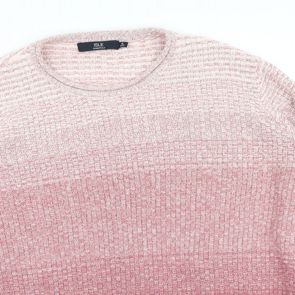 isle Womens Pink Round Neck  Acrylic Pullover Jumper Size XL