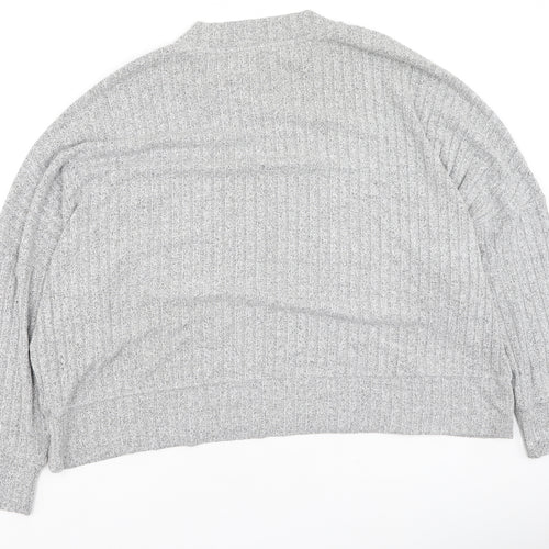 Marks and Spencer Womens Grey Round Neck  Polyester Pullover Jumper Size 16