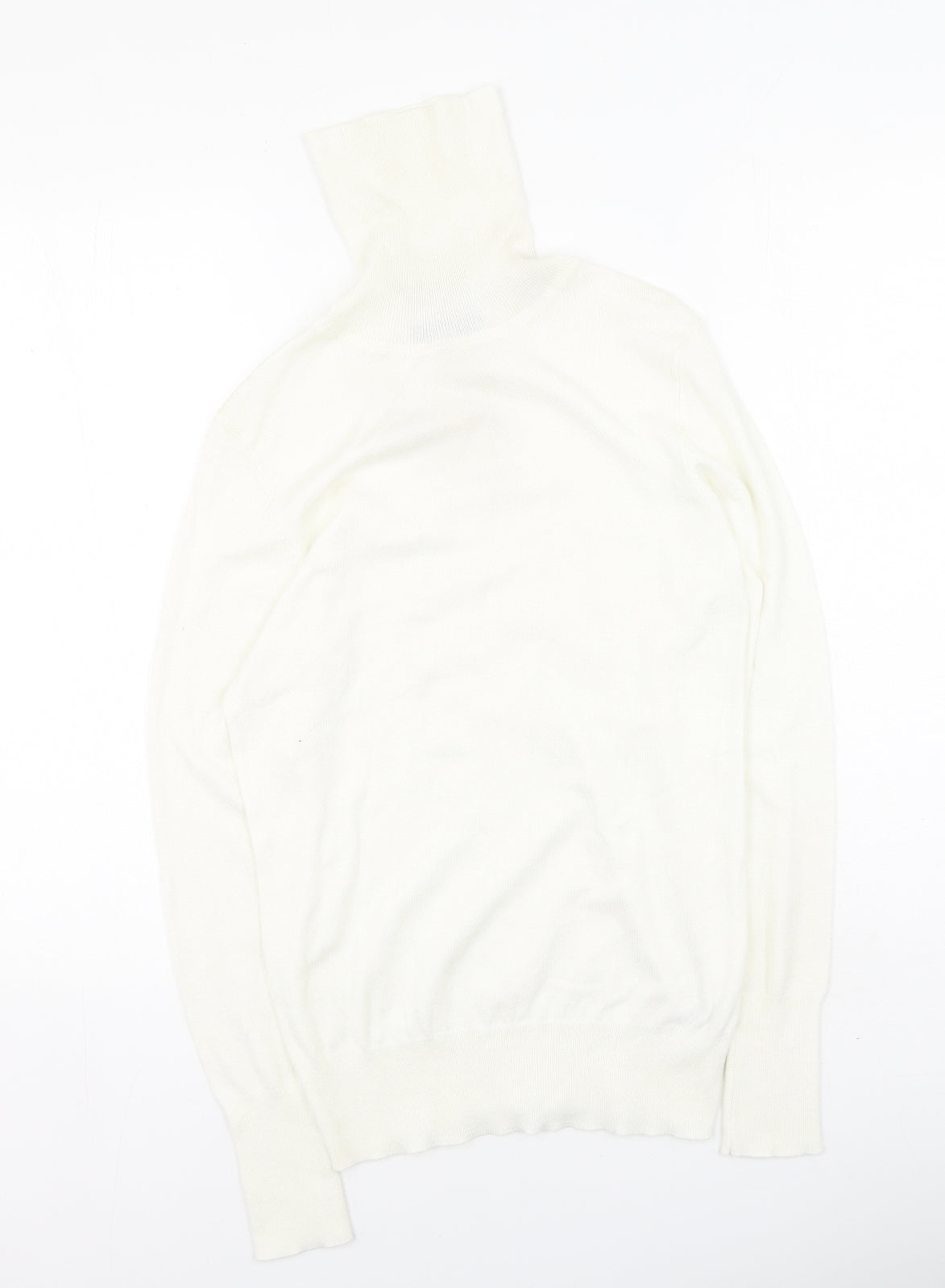 Dunnes Stores Womens White High Neck  Viscose Pullover Jumper Size S