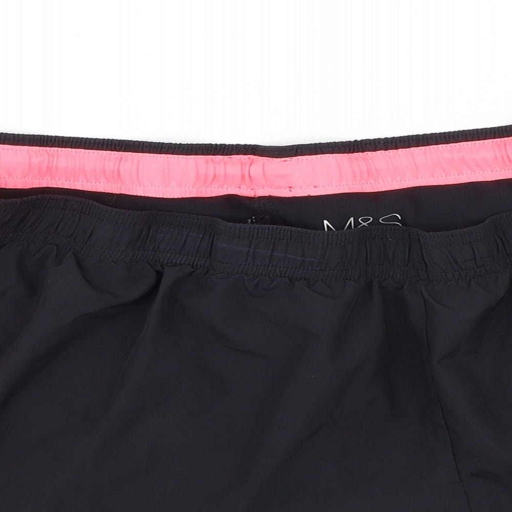 Marks and Spencer Womens Black  Polyester Sweat Shorts Size 20 L4 in Regular