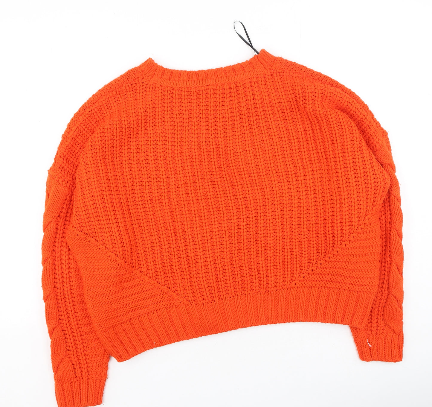 Divided Womens Orange Round Neck  Acrylic Pullover Jumper Size L