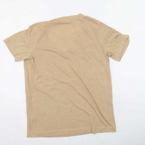 Very  Womens Brown  Polyester Basic T-Shirt Size 12 V-Neck