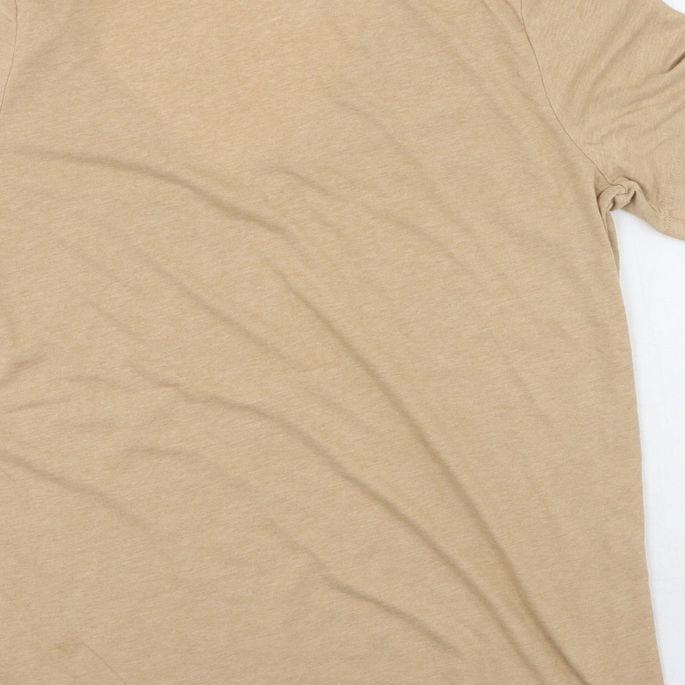Very  Womens Brown  Polyester Basic T-Shirt Size 12 V-Neck