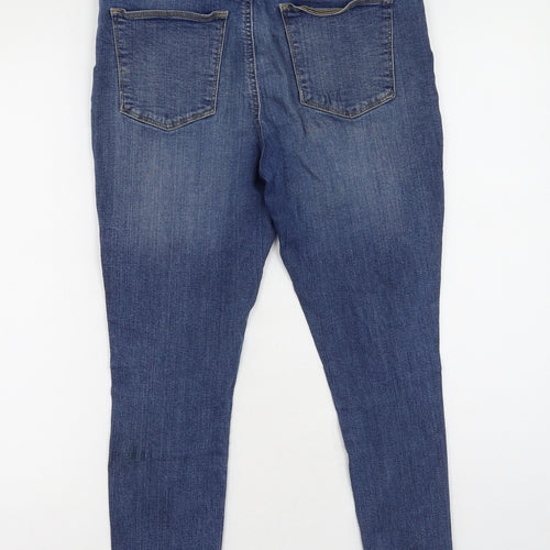 Very  Womens Blue  Cotton Cropped Jeans Size 12 L22 in Regular