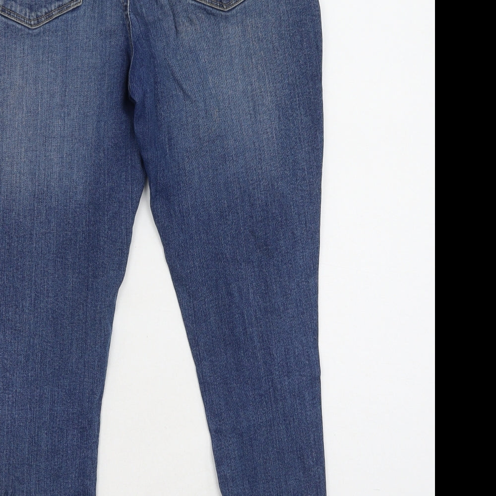 Very  Womens Blue  Cotton Cropped Jeans Size 12 L22 in Regular