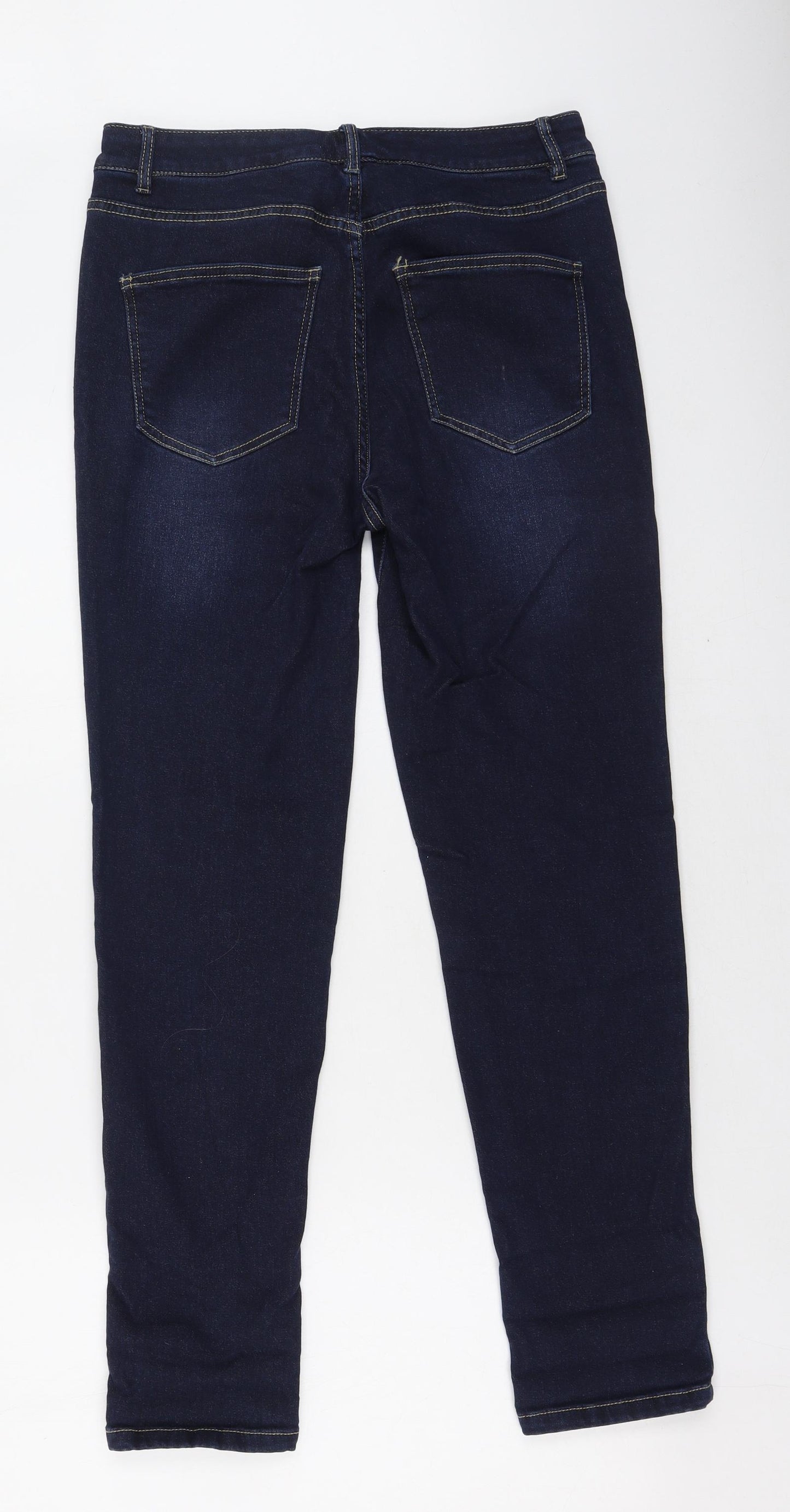 Very  Womens Blue  Cotton Skinny Jeans Size 10 L30 in Regular