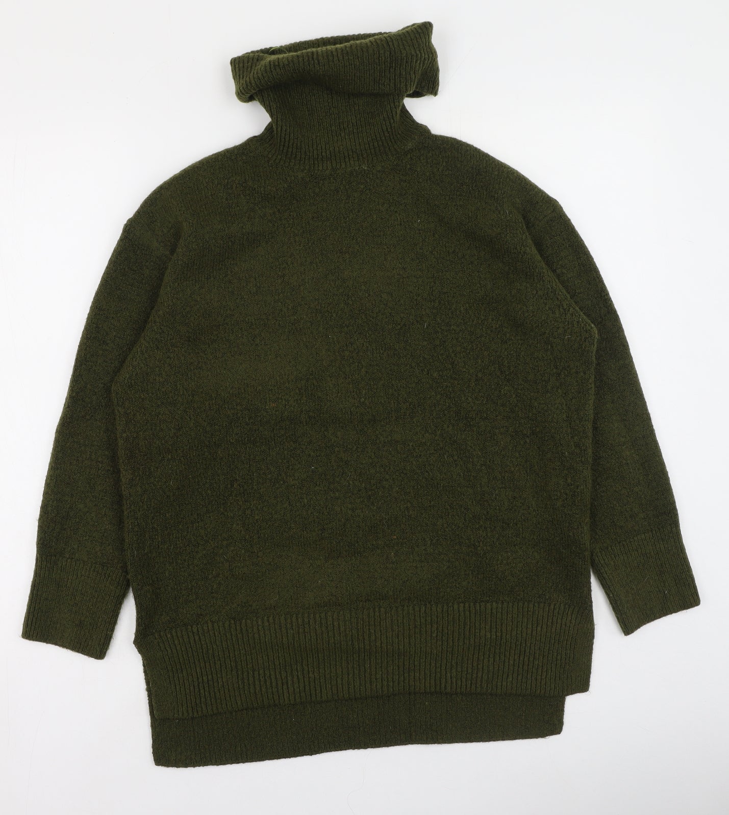 New Look Womens Green Roll Neck  Acrylic Pullover Jumper Size S