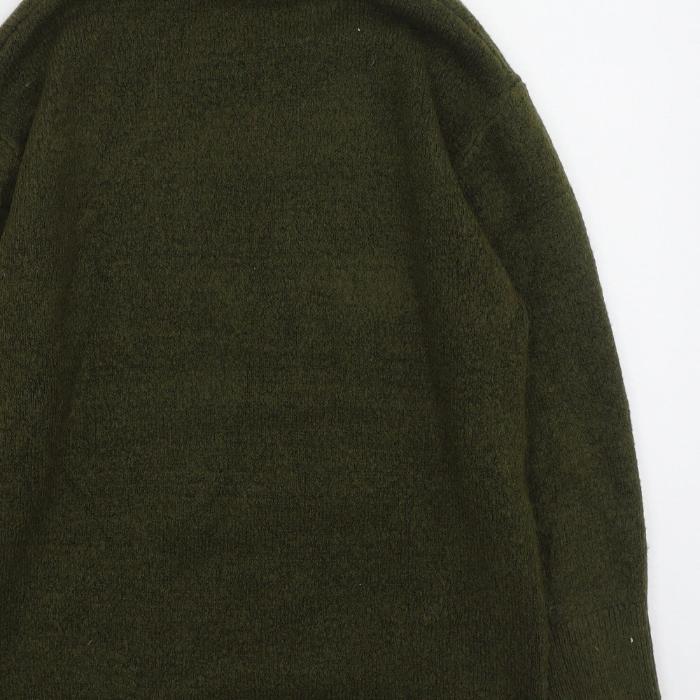 New Look Womens Green Roll Neck  Acrylic Pullover Jumper Size S