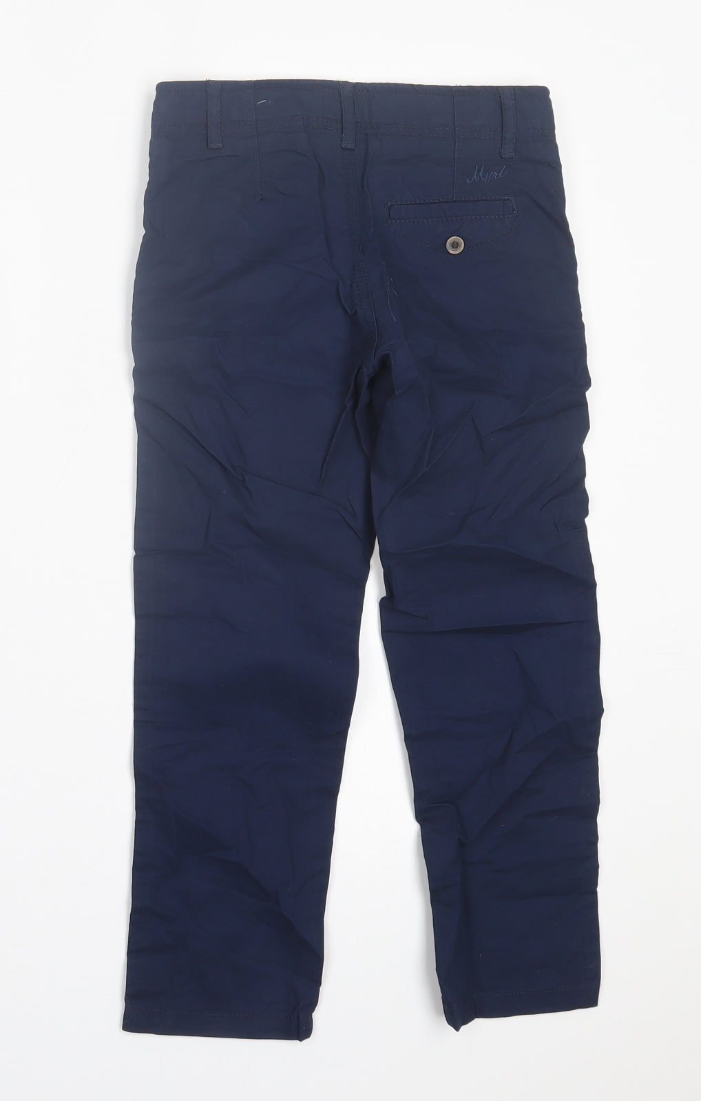 Mayoral Boys Blue  Cotton Chino Trousers Size 5 Years  Regular Button