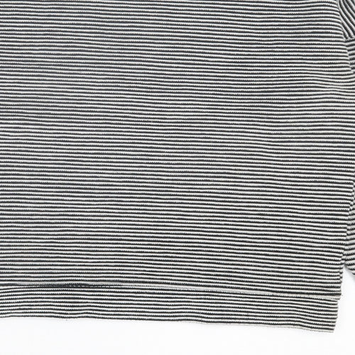 New Look Womens Black Crew Neck Striped Polyester Pullover Jumper Size 8