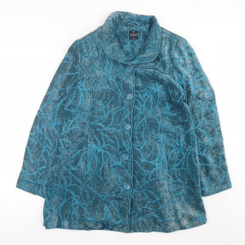 Tigi Womens Green Geometric  Jacket  Size 10  Button