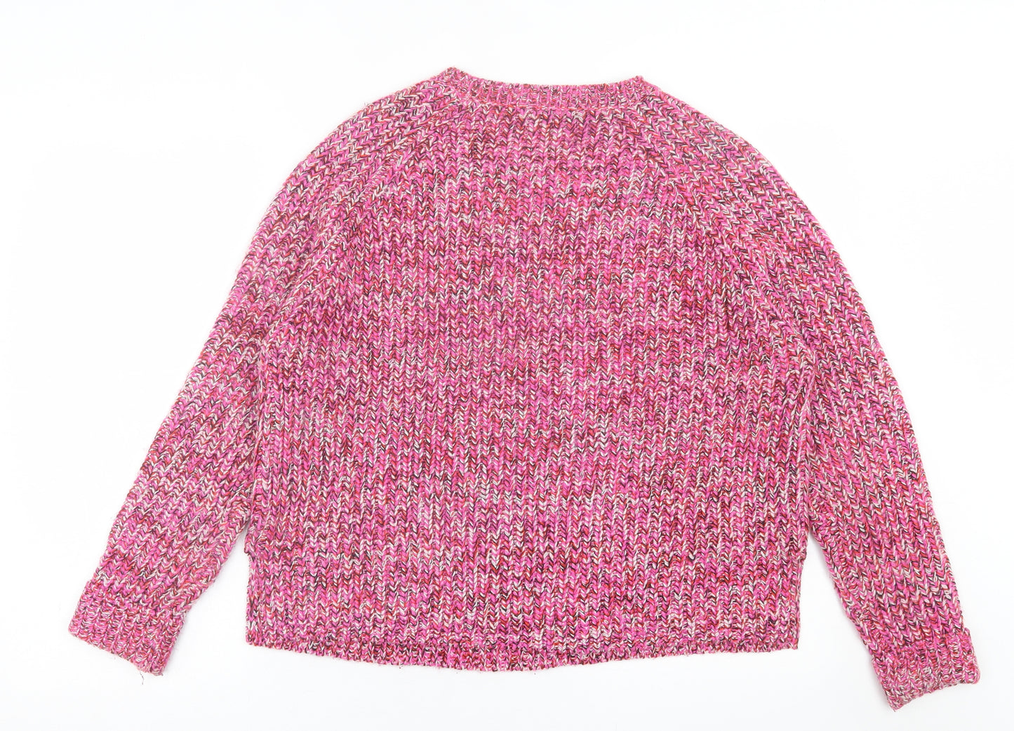 TU Womens Pink Crew Neck  Acrylic Pullover Jumper Size 12