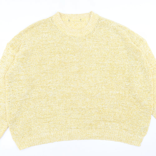 Marks and Spencer Womens Yellow Crew Neck  Viscose Pullover Jumper Size XL