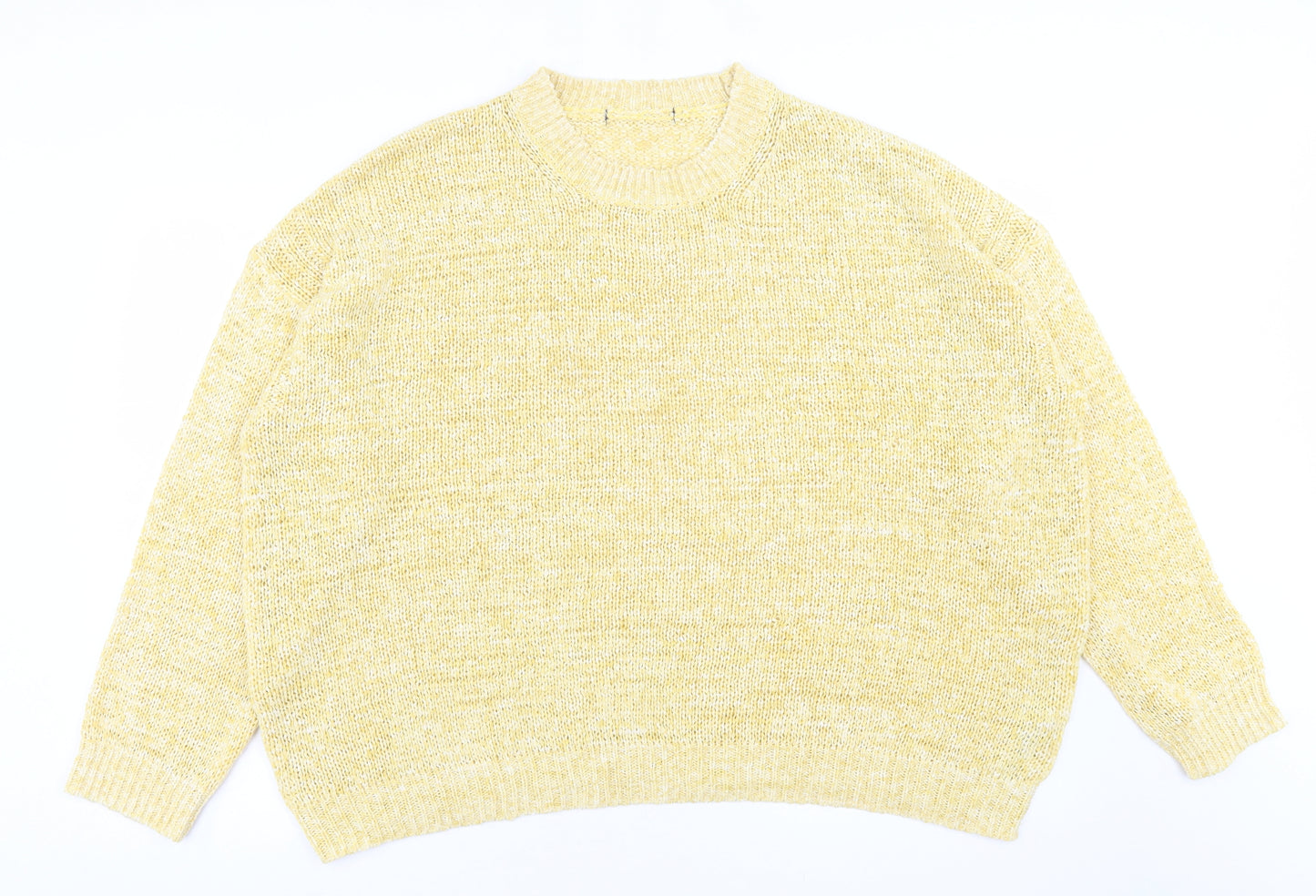 Marks and Spencer Womens Yellow Crew Neck  Viscose Pullover Jumper Size XL