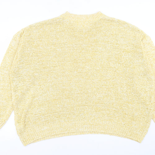 Marks and Spencer Womens Yellow Crew Neck  Viscose Pullover Jumper Size XL