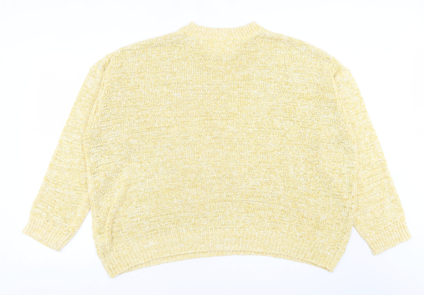 Marks and Spencer Womens Yellow Crew Neck  Viscose Pullover Jumper Size XL