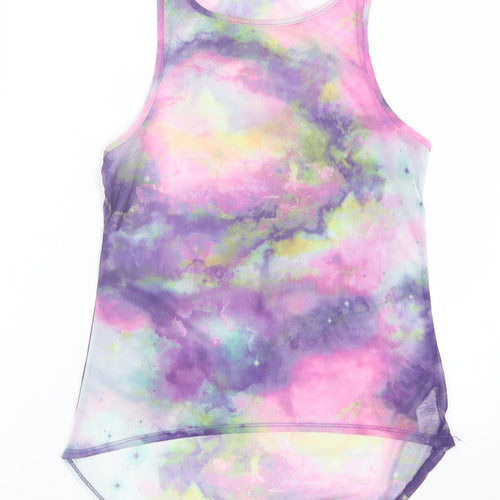 Atmosphere Womens Multicoloured Geometric Polyester Basic Tank Size 10 Scoop Neck