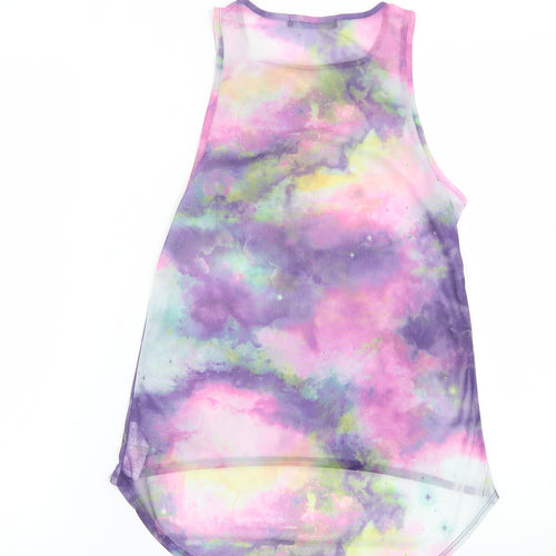 Atmosphere Womens Multicoloured Geometric Polyester Basic Tank Size 10 Scoop Neck