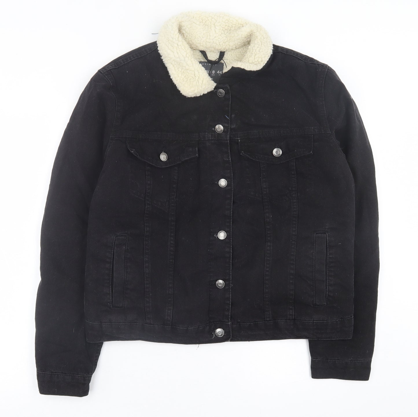 Denim & Co. Womens Black   Jacket  Size 12  Button