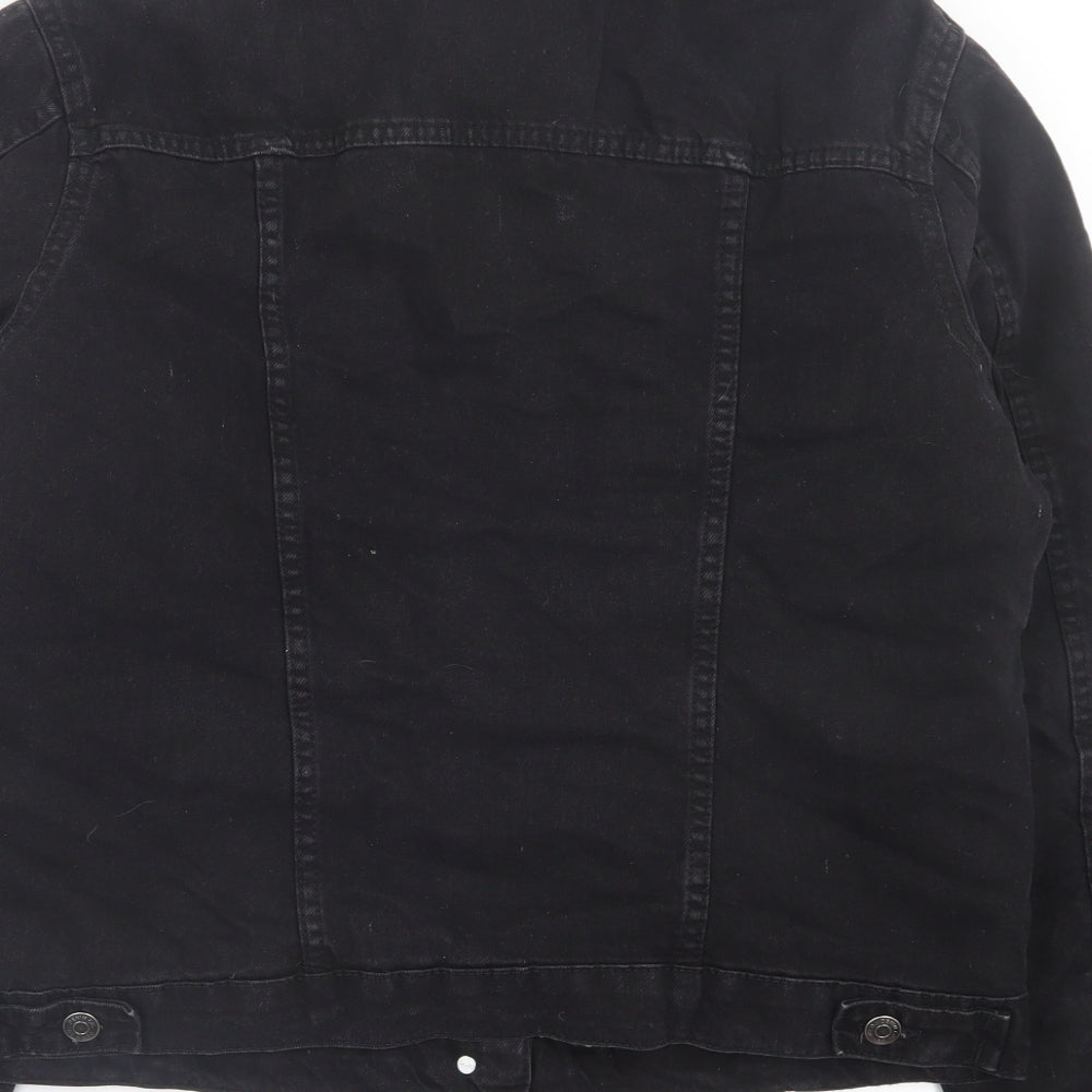 Denim & Co. Womens Black   Jacket  Size 12  Button