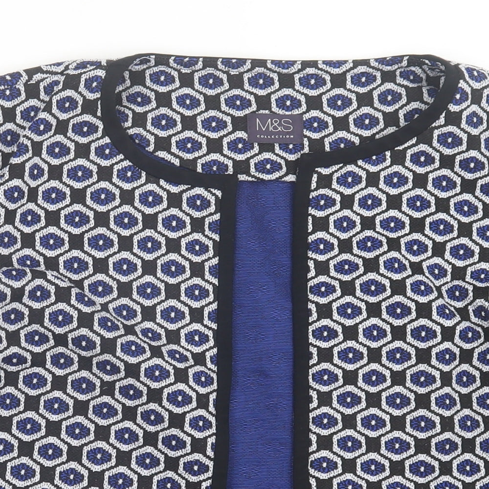 Marks and Spencer Womens Blue Geometric  Jacket  Size 18