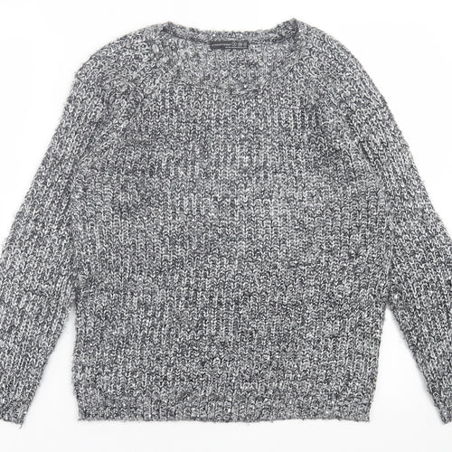 Atmosphere Womens Grey Crew Neck  Acrylic Pullover Jumper Size 8