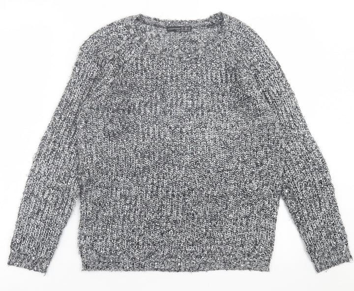 Atmosphere Womens Grey Crew Neck  Acrylic Pullover Jumper Size 8