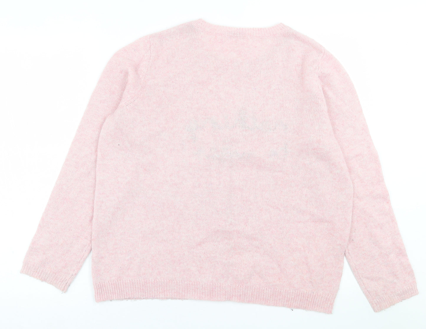 TU Womens Pink Crew Neck  Acrylic Pullover Jumper Size 18