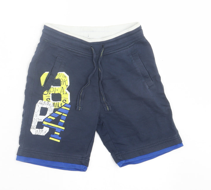 Boboli Boys Blue Polyester Bermuda Shorts Size 6 Years Regular Tie