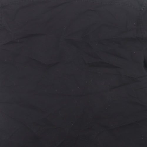 Adapt Mens Black  Cotton  Button-Up Size S Collared Button