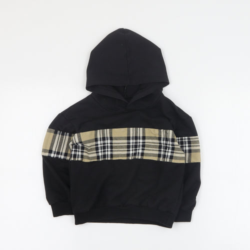 SheIn Boys Black  Cotton Pullover Hoodie Size S  Pullover