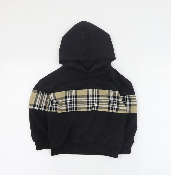 SheIn Boys Black  Cotton Pullover Hoodie Size S  Pullover