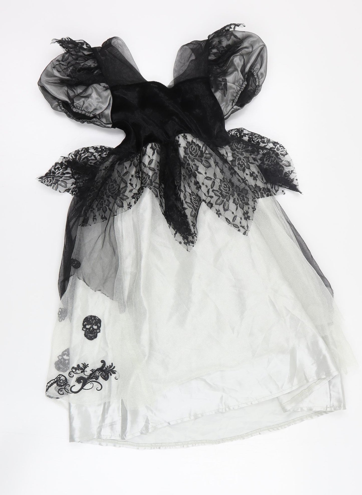 TU Girls Grey  Polyester Tutu Dress  Size 3-4 Years  V-Neck Hook & Loop - Halloween