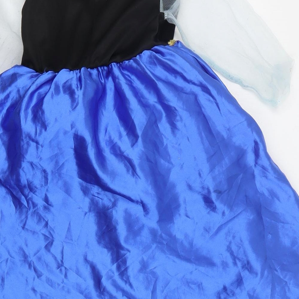 Nutmeg Girls Blue Colourblock Polyester A-Line  Size 3-4 Years  Square Neck Hook & Loop - Frozen fancy dress