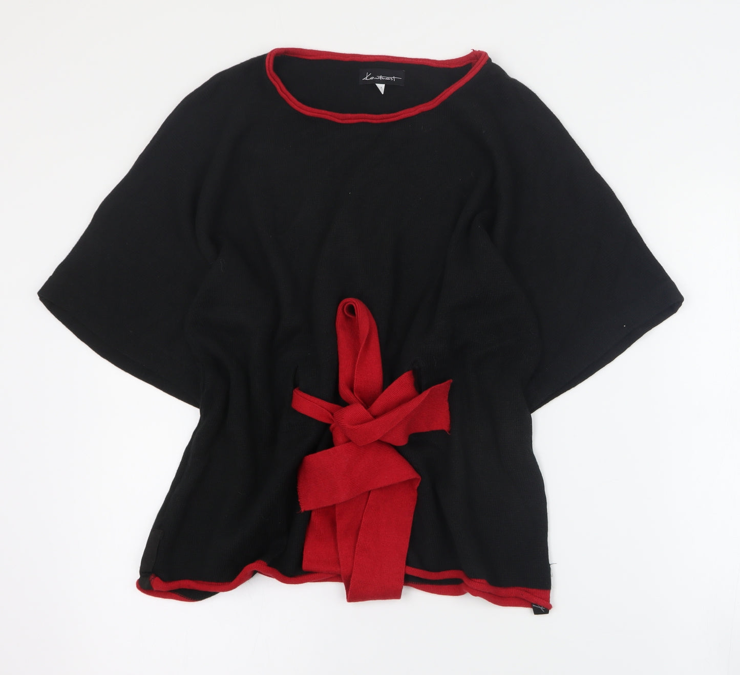 Kontrast Womens Black Round Neck  Cotton Pullover Jumper Size 18