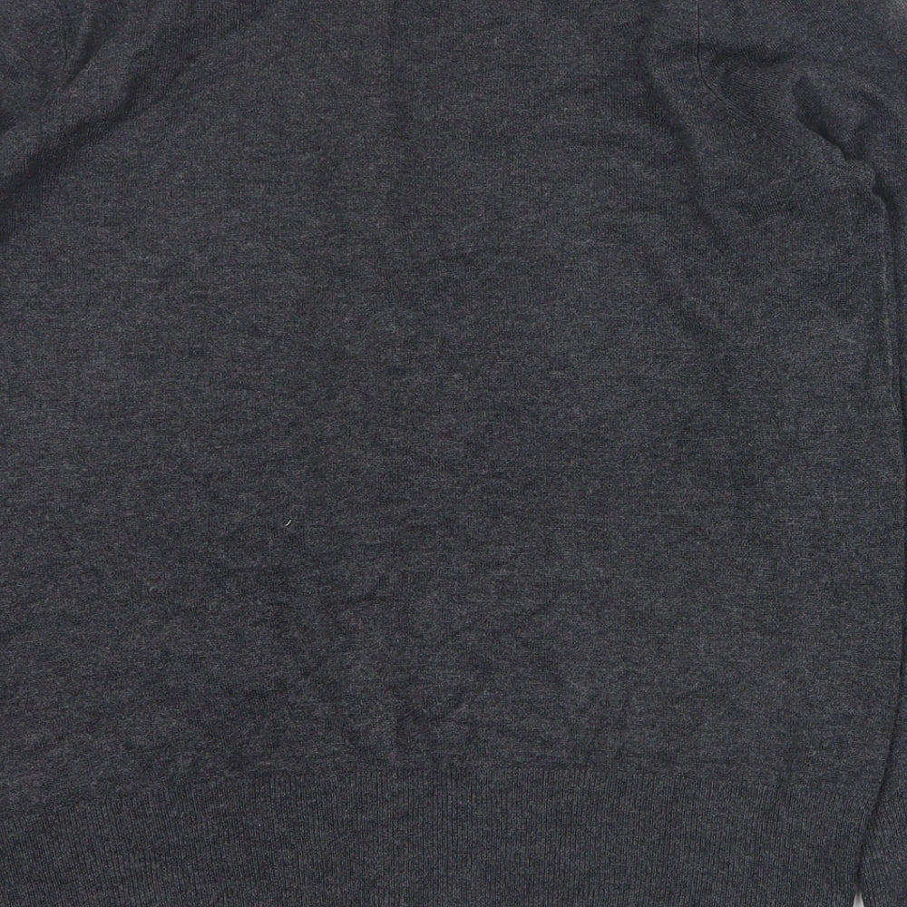 Marks and Spencer Womens Grey Round Neck  Viscose Cardigan Jumper Size 14