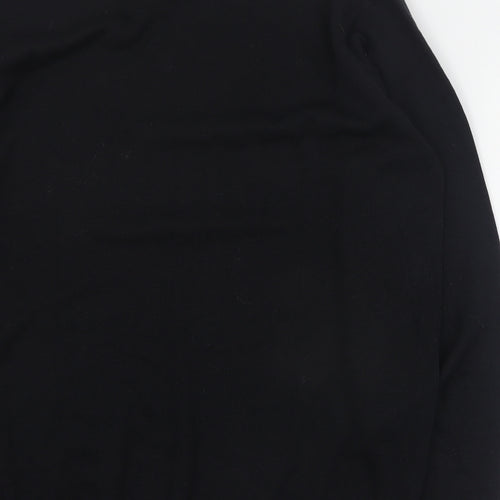 Russell Collection Mens Black V-Neck  Cotton Pullover Jumper Size XL