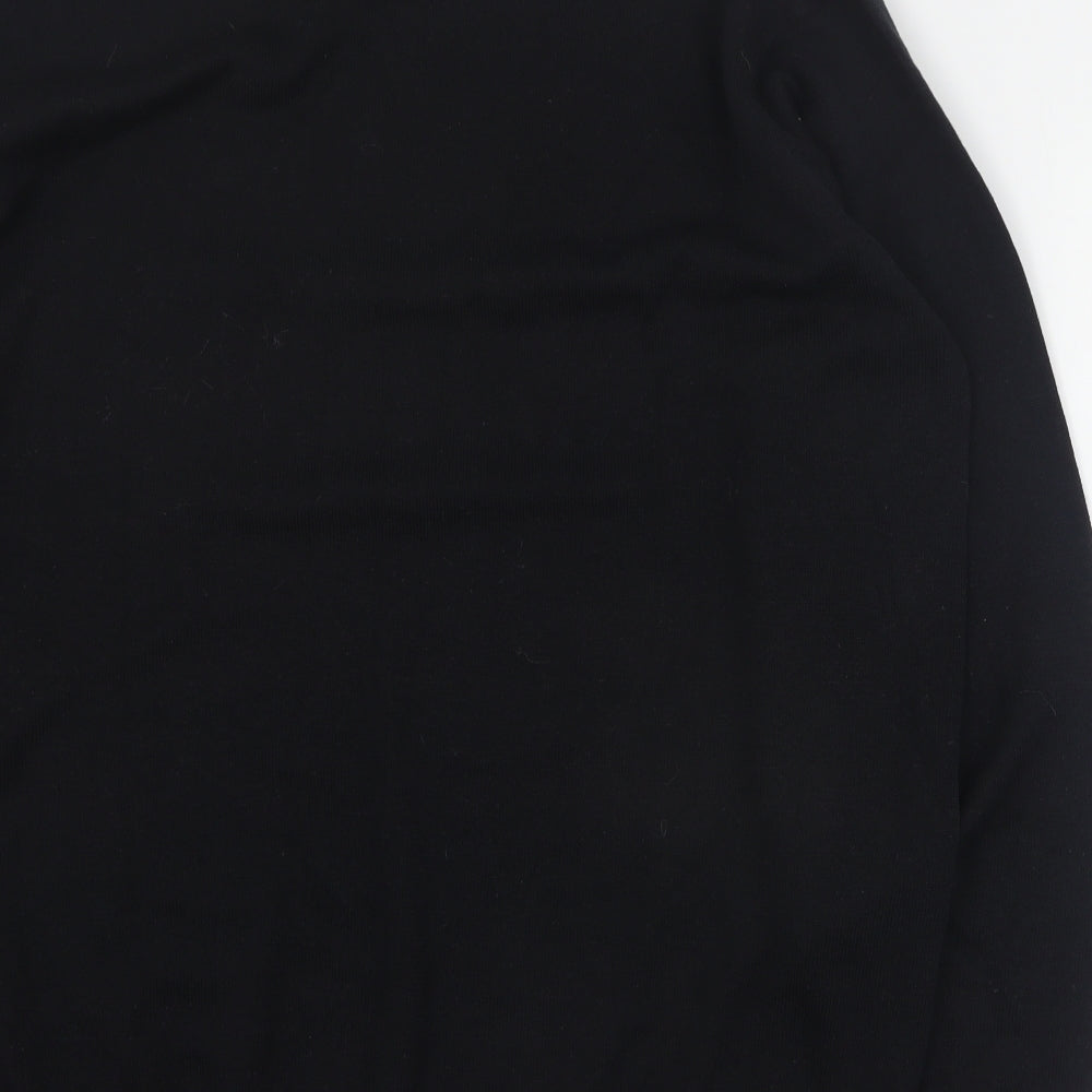 Russell Collection Mens Black V-Neck  Cotton Pullover Jumper Size XL