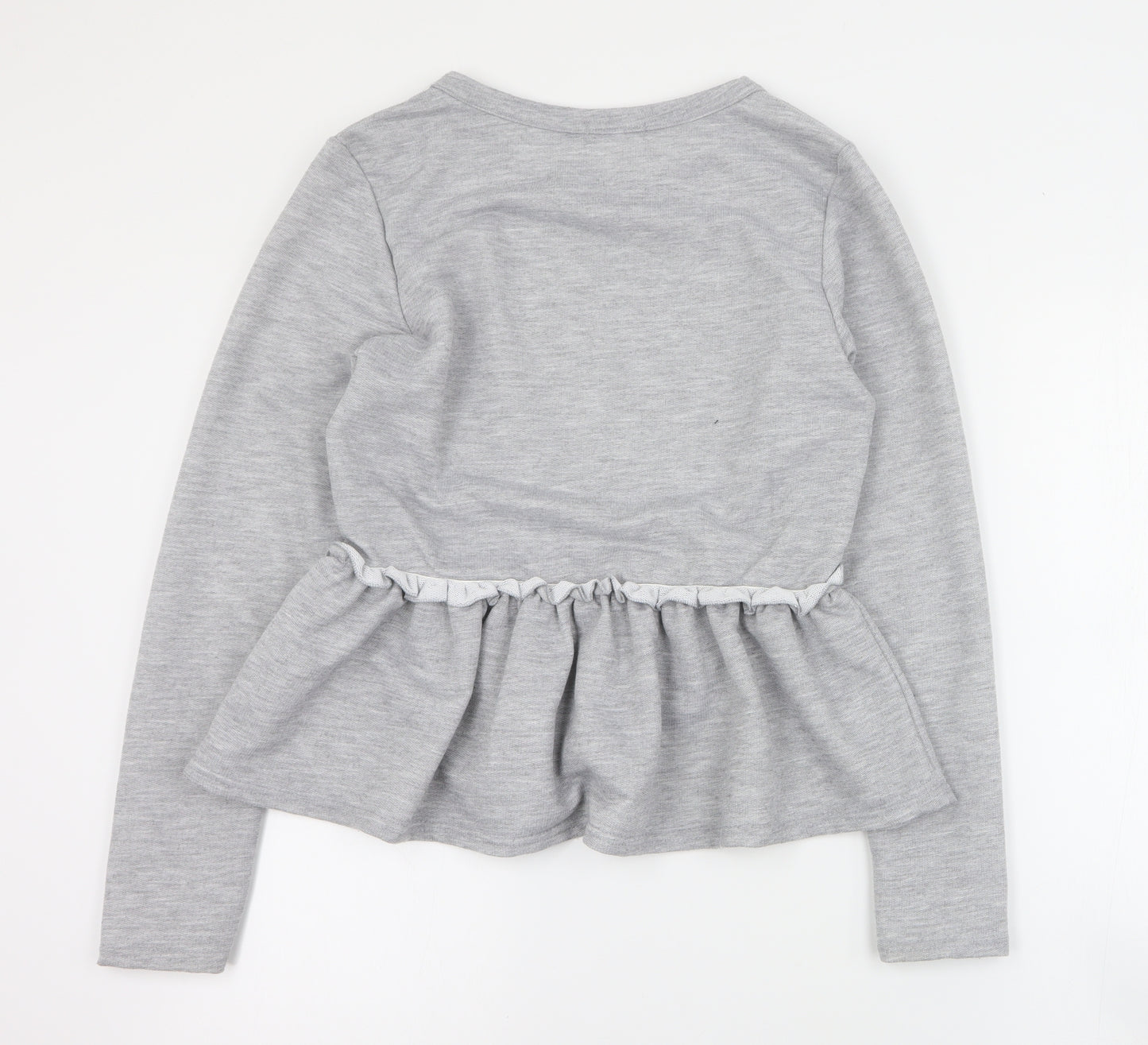 Boohoo Womens Grey  Polyester Pullover Sweatshirt Size 14  Pullover