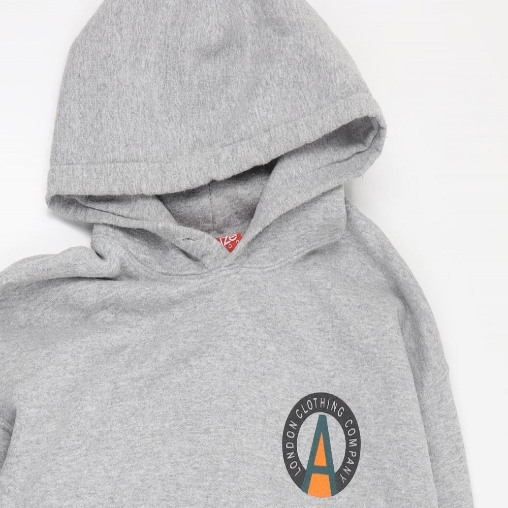 Abuze Mens Grey  Cotton Pullover Hoodie Size M