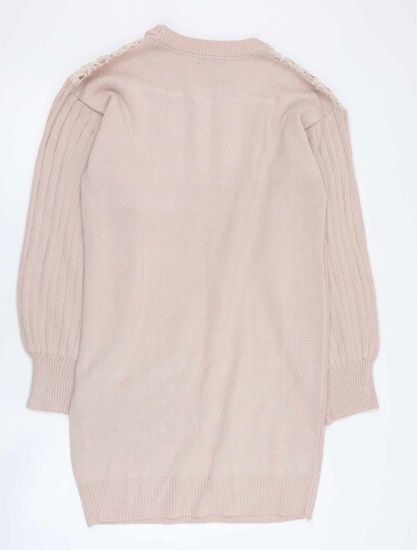 Sheilay Womens Pink  Acrylic Jumper Dress  Size 2XL  Round Neck Pullover