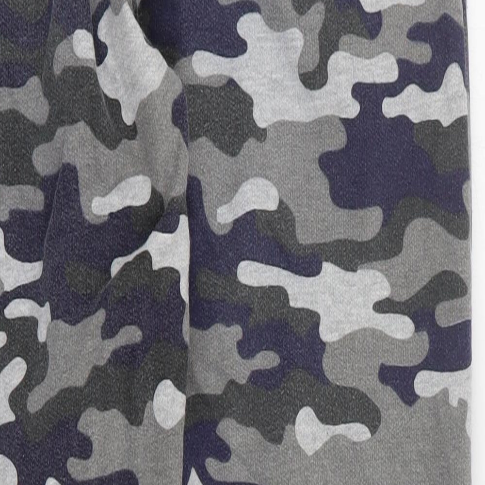 Pep & Co Mens Blue Camouflage Cotton Jogger Trousers Size S L30 in Regular Drawstring