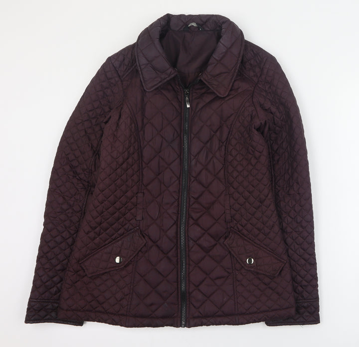 F&F Womens Purple Quilted Coat Size 8 Zip