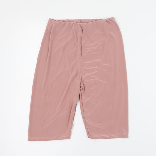 PRETTYLITTLETHING Womens Pink  Polyester Hot Pants Shorts Size 6 L9 in Regular Pull On