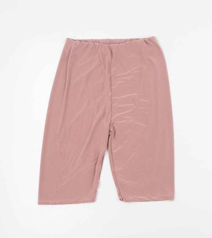 PRETTYLITTLETHING Womens Pink Polyester Hot Pants Shorts Size 6 L9 in Regular Pull On