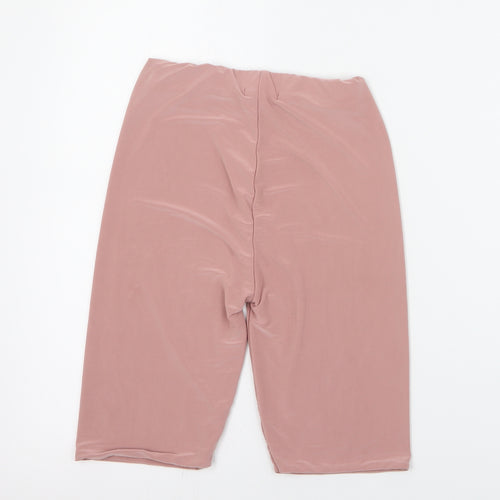PRETTYLITTLETHING Womens Pink  Polyester Hot Pants Shorts Size 6 L9 in Regular Pull On