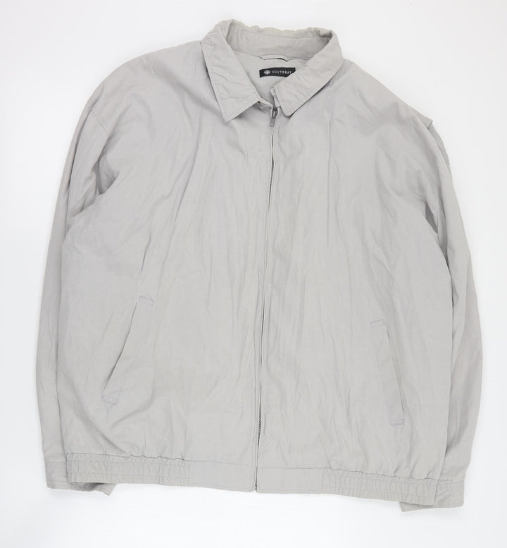 South Bay Mens Grey Pea Coat Coat Size XL Zip