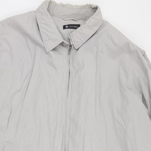 South Bay Mens Grey   Pea Coat Coat Size XL  Zip
