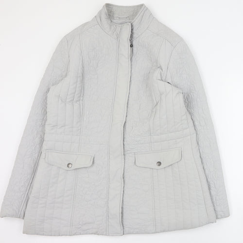 BHS Womens Grey   Pea Coat Coat Size 16  Zip