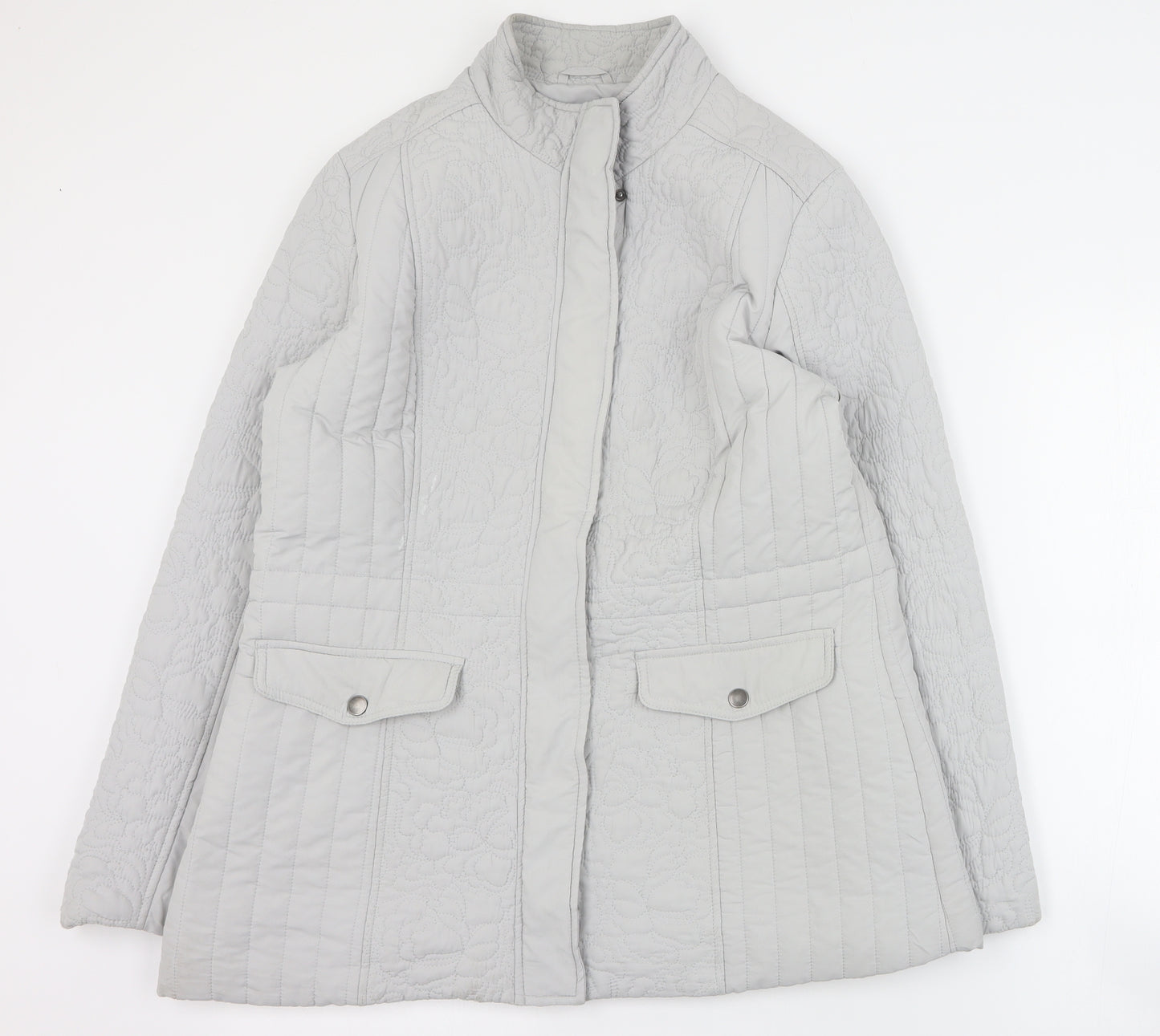 BHS Womens Grey   Pea Coat Coat Size 16  Zip
